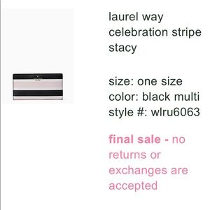 Pink and black striped Kate Spade wallet